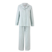 Aqua/White Checks Warm Cotton Pyjama Set