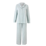 Aqua/White Checks Warm Cotton Pyjama Set