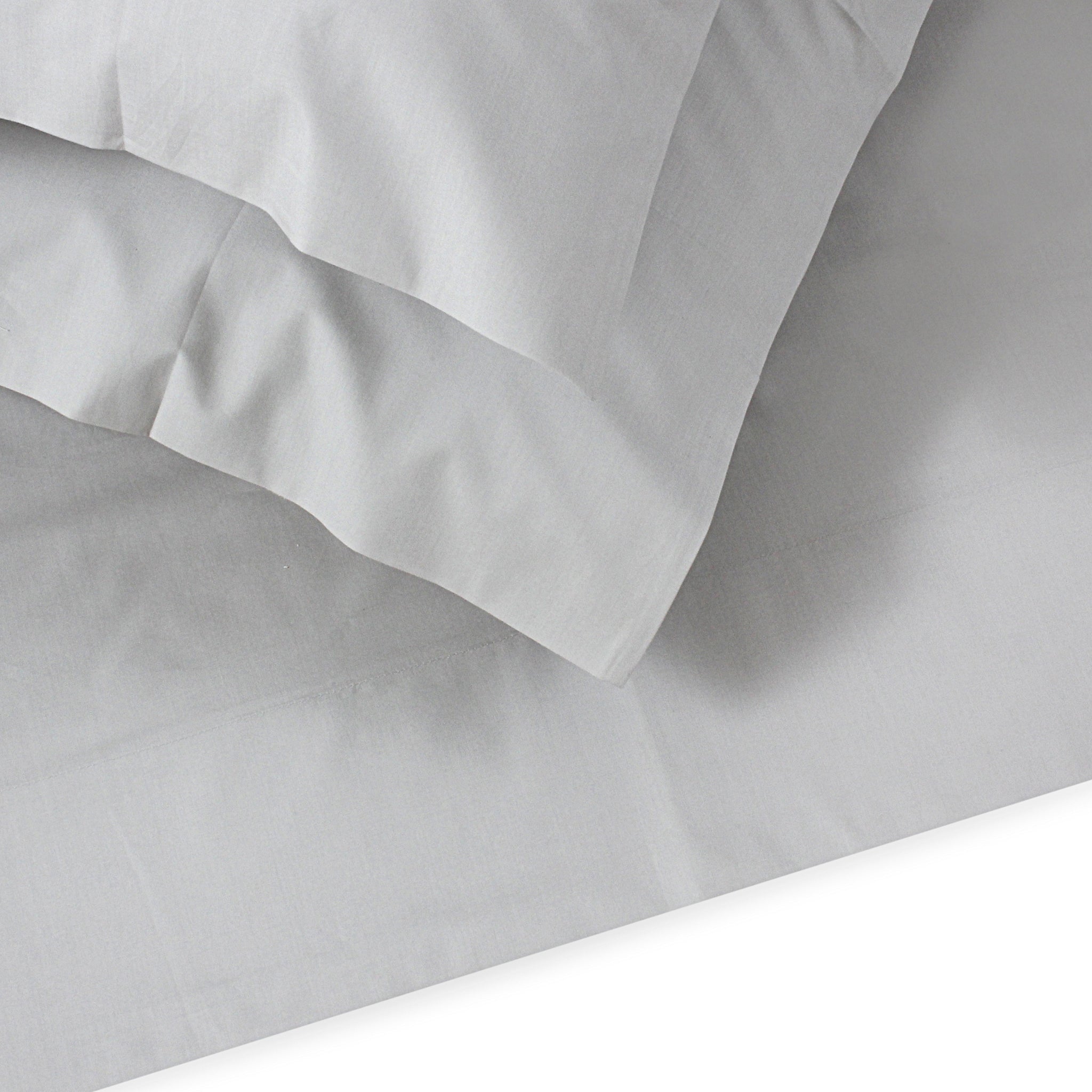 Silver Flat Sheet + Pillowcases (350 TC)