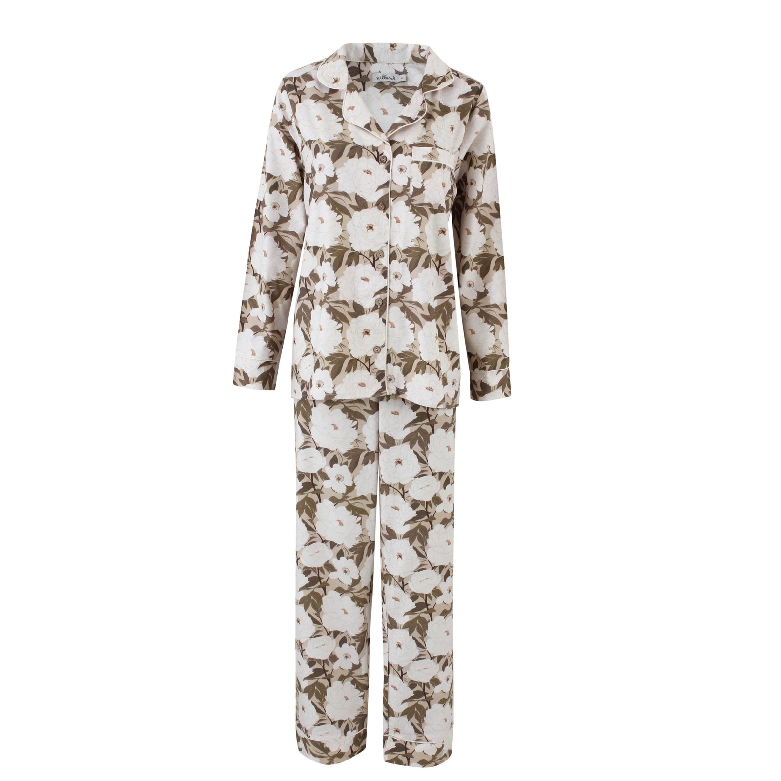 Cream Wood Warm Cotton Pyjama Set