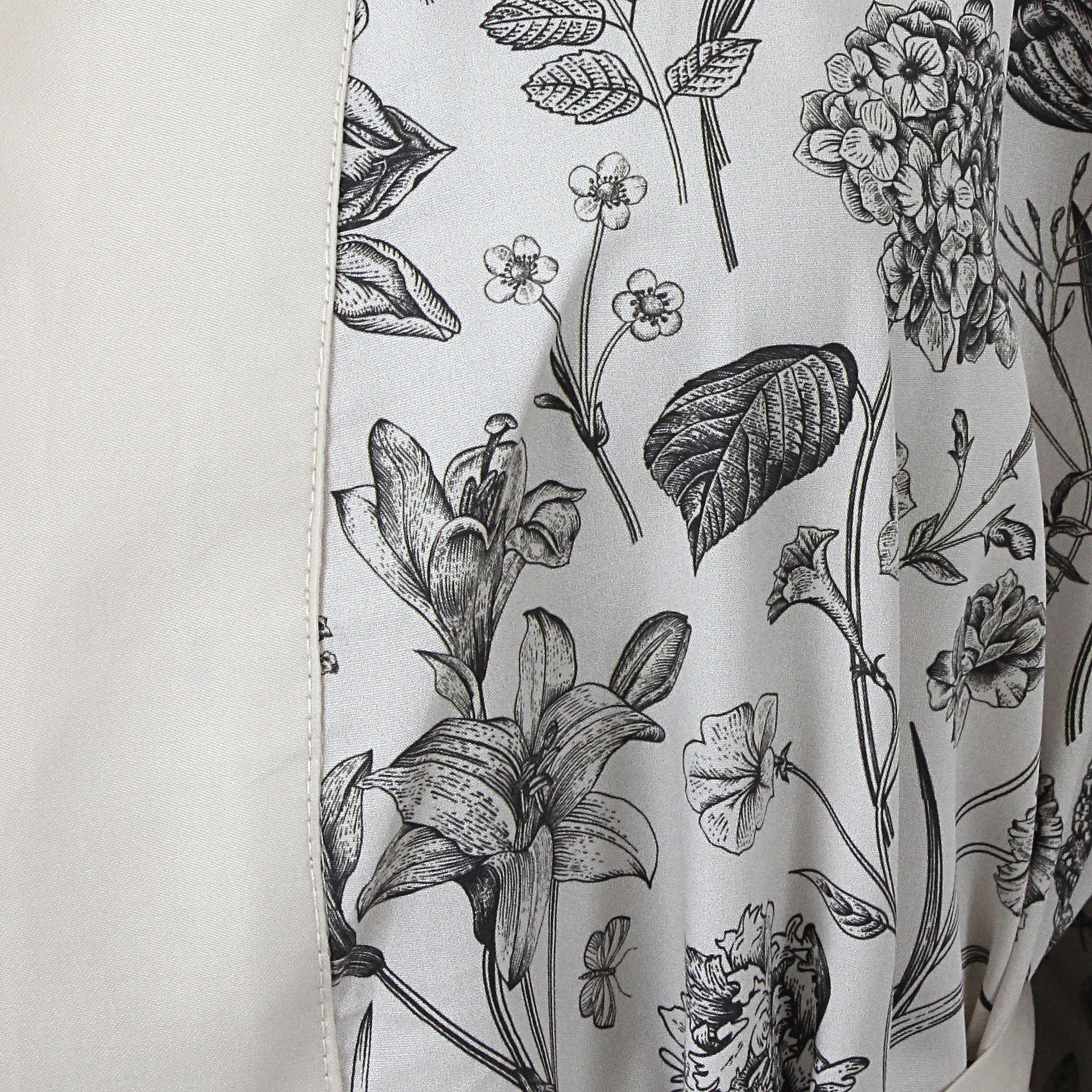 Graphite Florals Classic Cotton Kimono