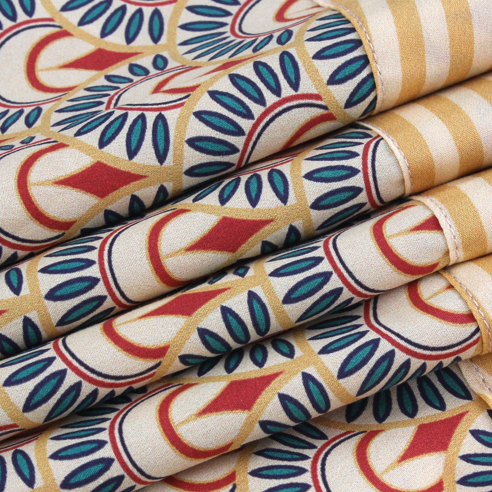 Red Fan Cotton Kaftan Dress