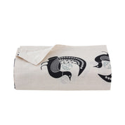 Black Peacock Linen Tablecloth
