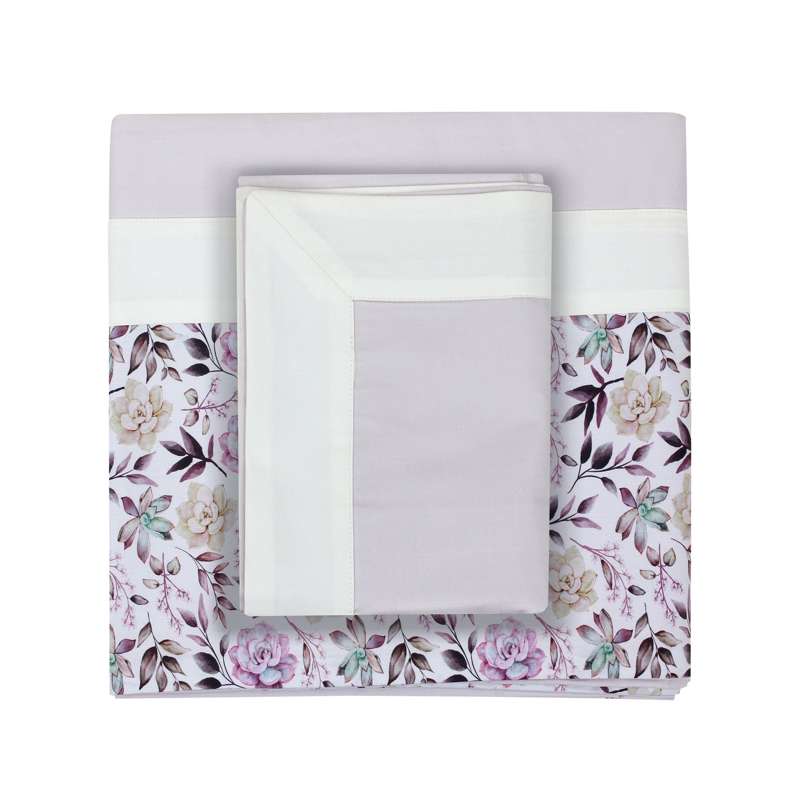 Lilac Flowers Sheet + Pillowcases