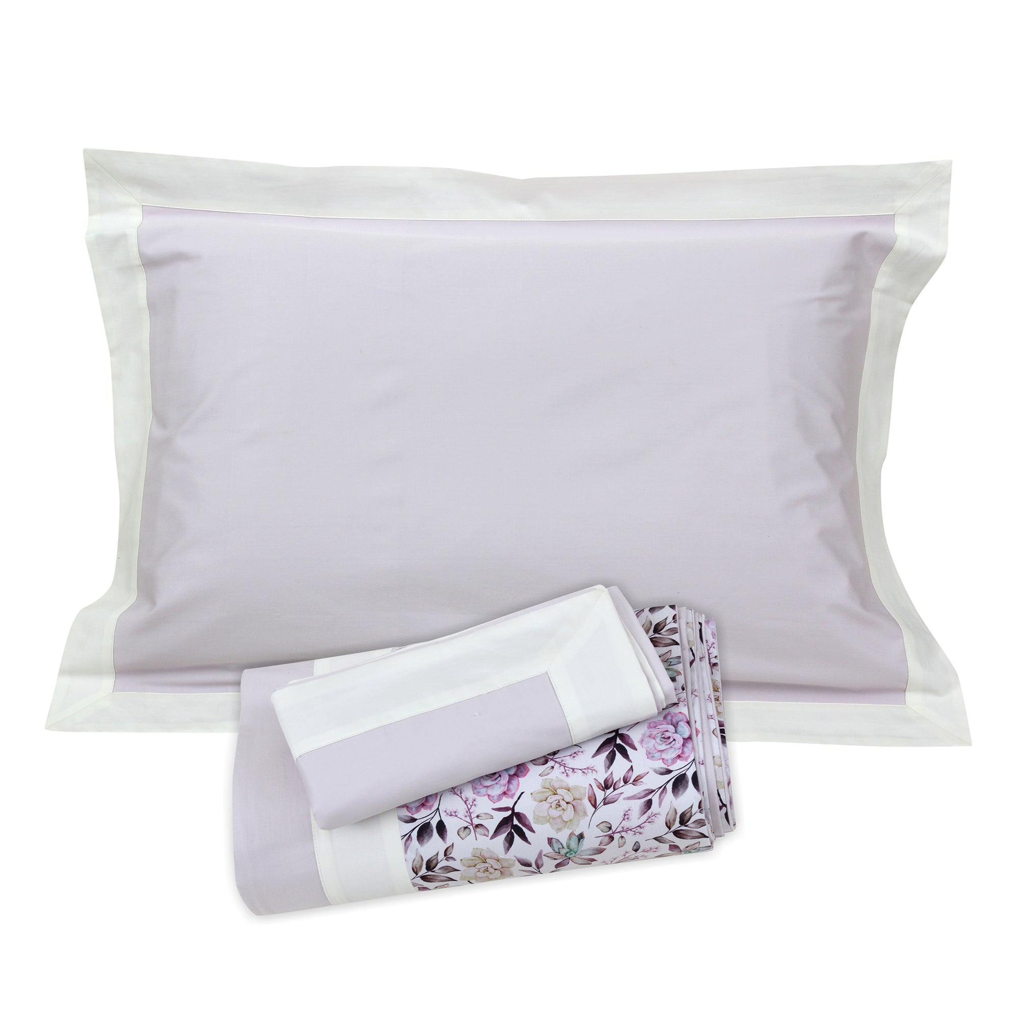 Lilac Flowers Sheet + Pillowcases