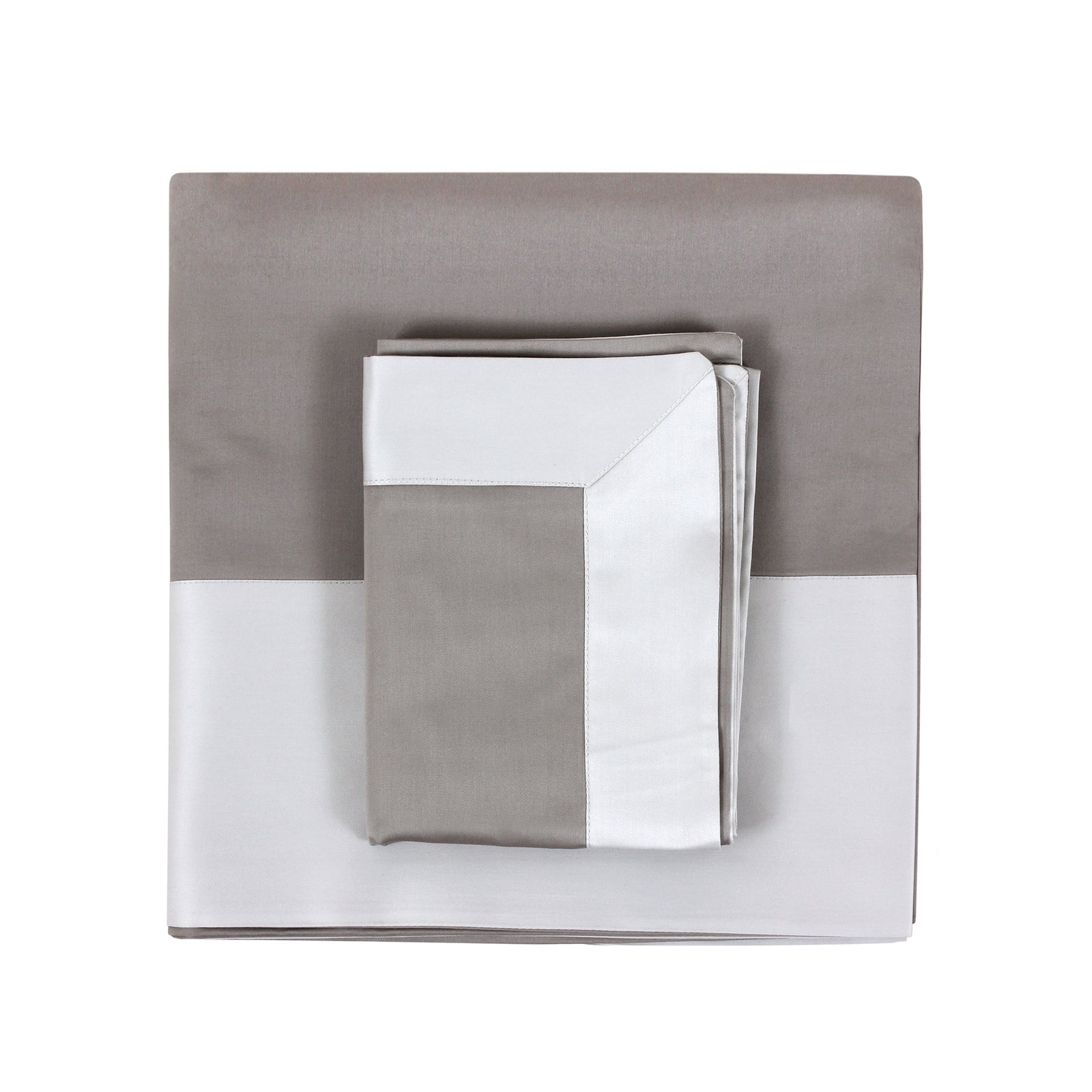 Dark Grey/Silver Border Sheet + Pillowcases (600 TC)