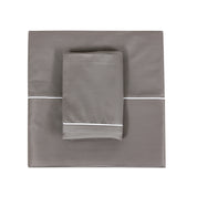 Dark Grey With White Piping Sheet + Pillowcases (600 TC)