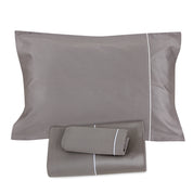 Dark Grey With White Piping Sheet + Pillowcases (600 TC)
