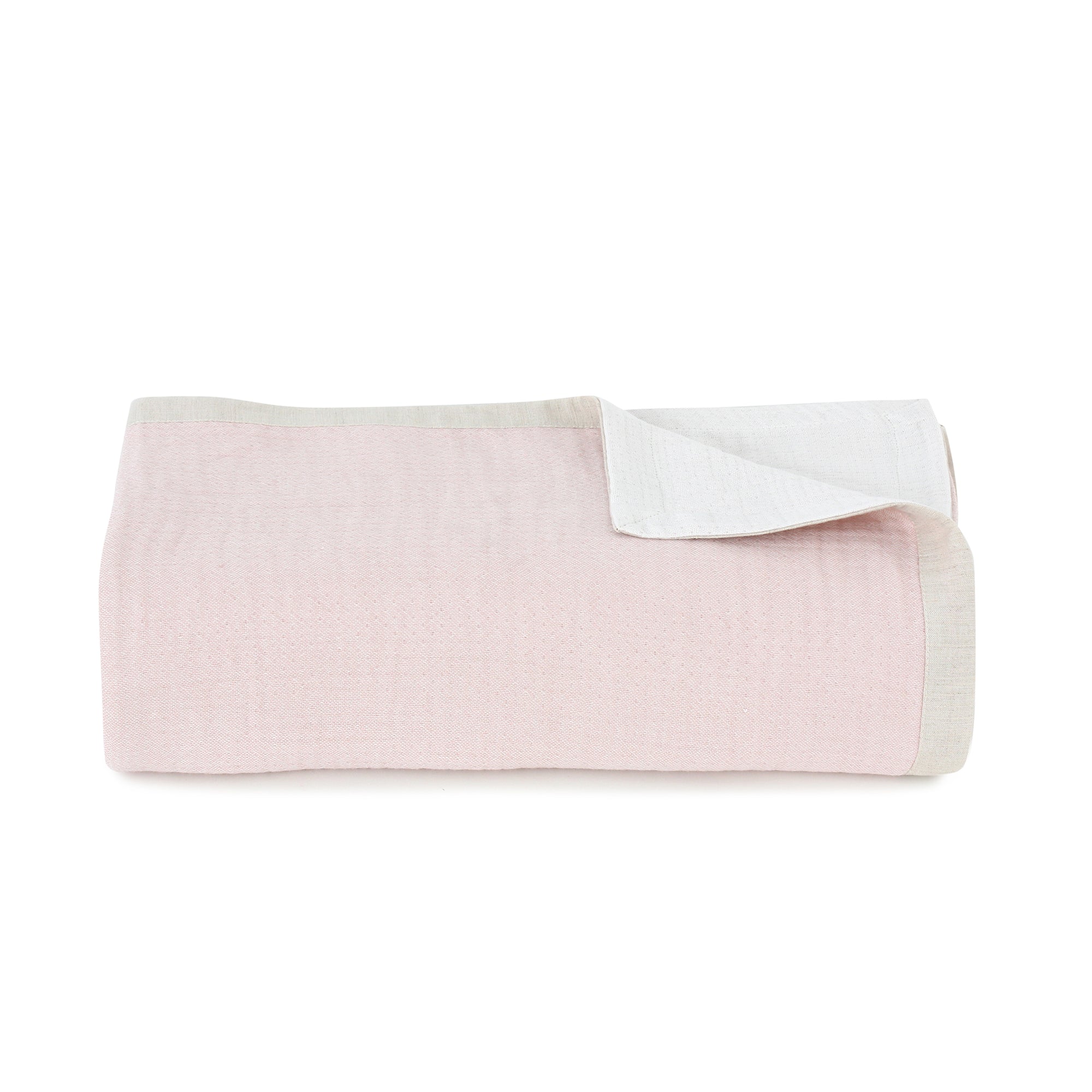 Pink Cotton Frame Muslin Throw Blanket