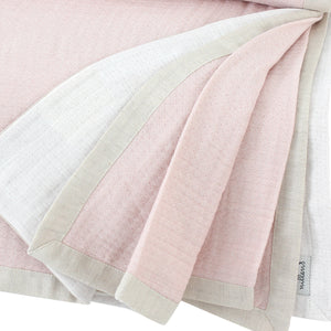 Pink Cotton Frame Muslin Throw Blanket