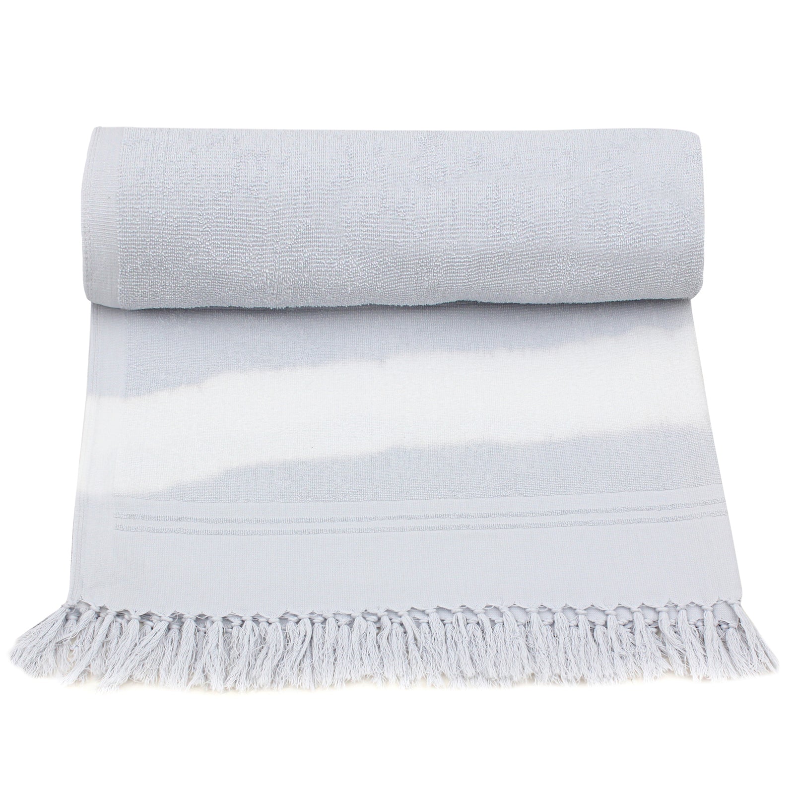 Grey/White Circles Tie Dye Beach Towel