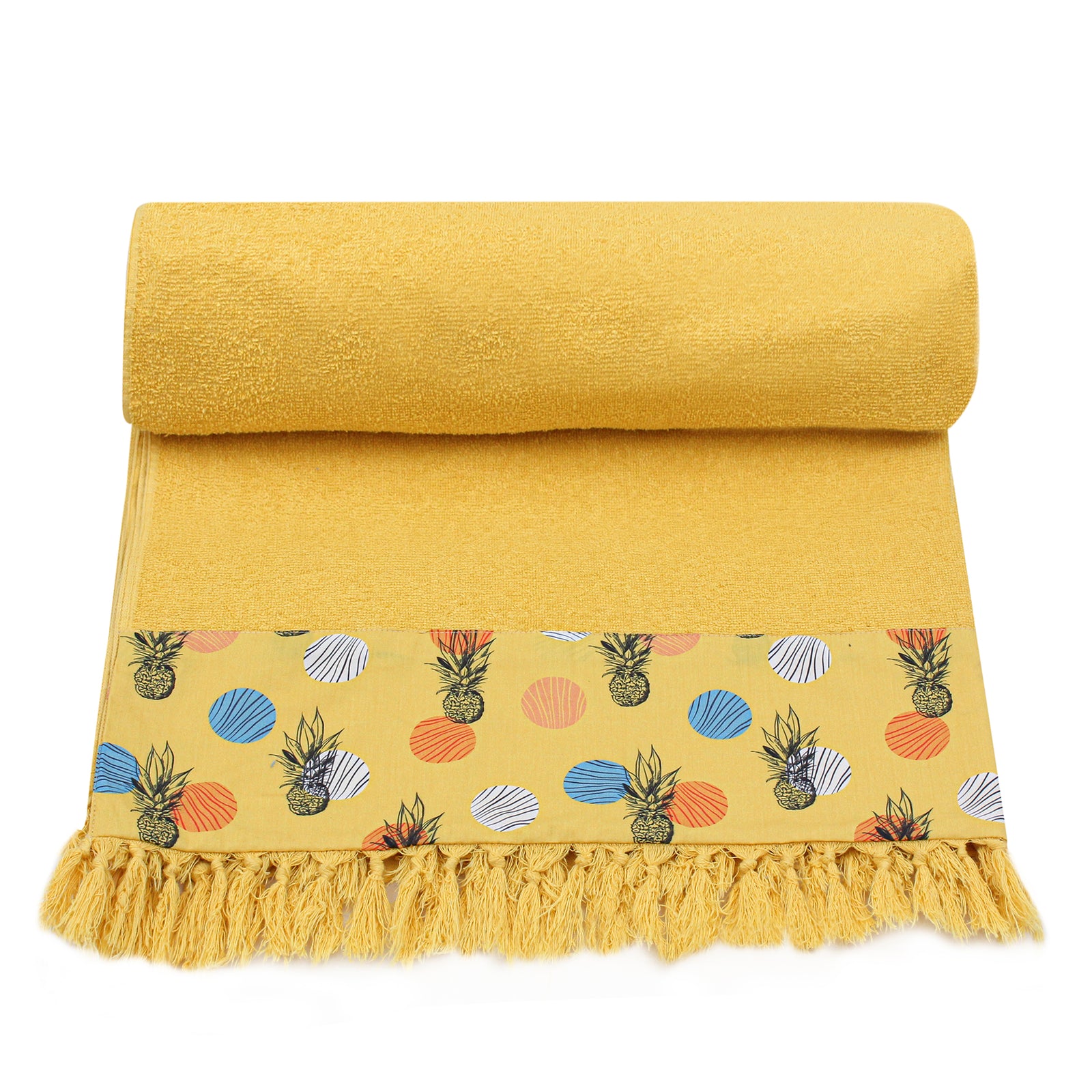 Yellow Pineapple Beach Towel