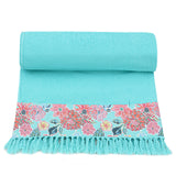 Aqua Florals Beach Towel