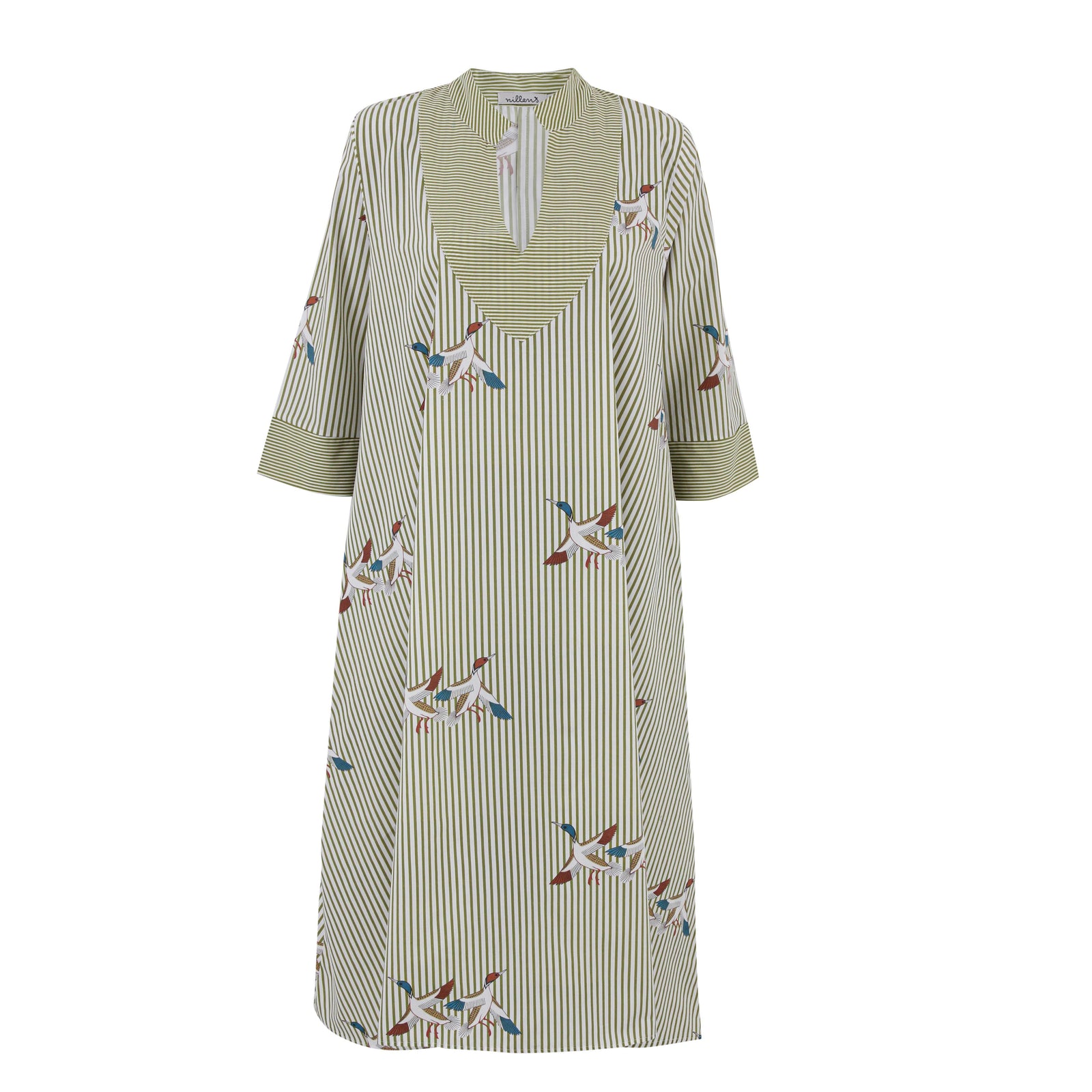 Olive Nile Goose Cotton Kaftan Dress
