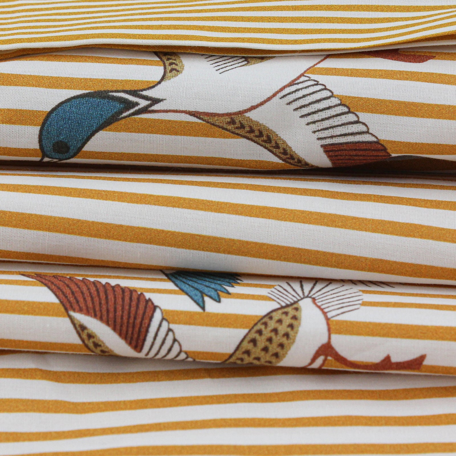 Yellow Nile Goose Cotton Kaftan Dress