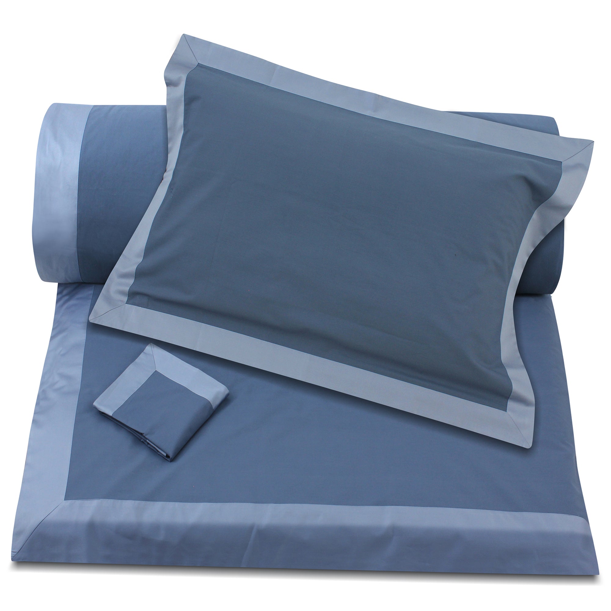 Midnight Blue Border Duvet Cover + Pillowcases (350 TC)