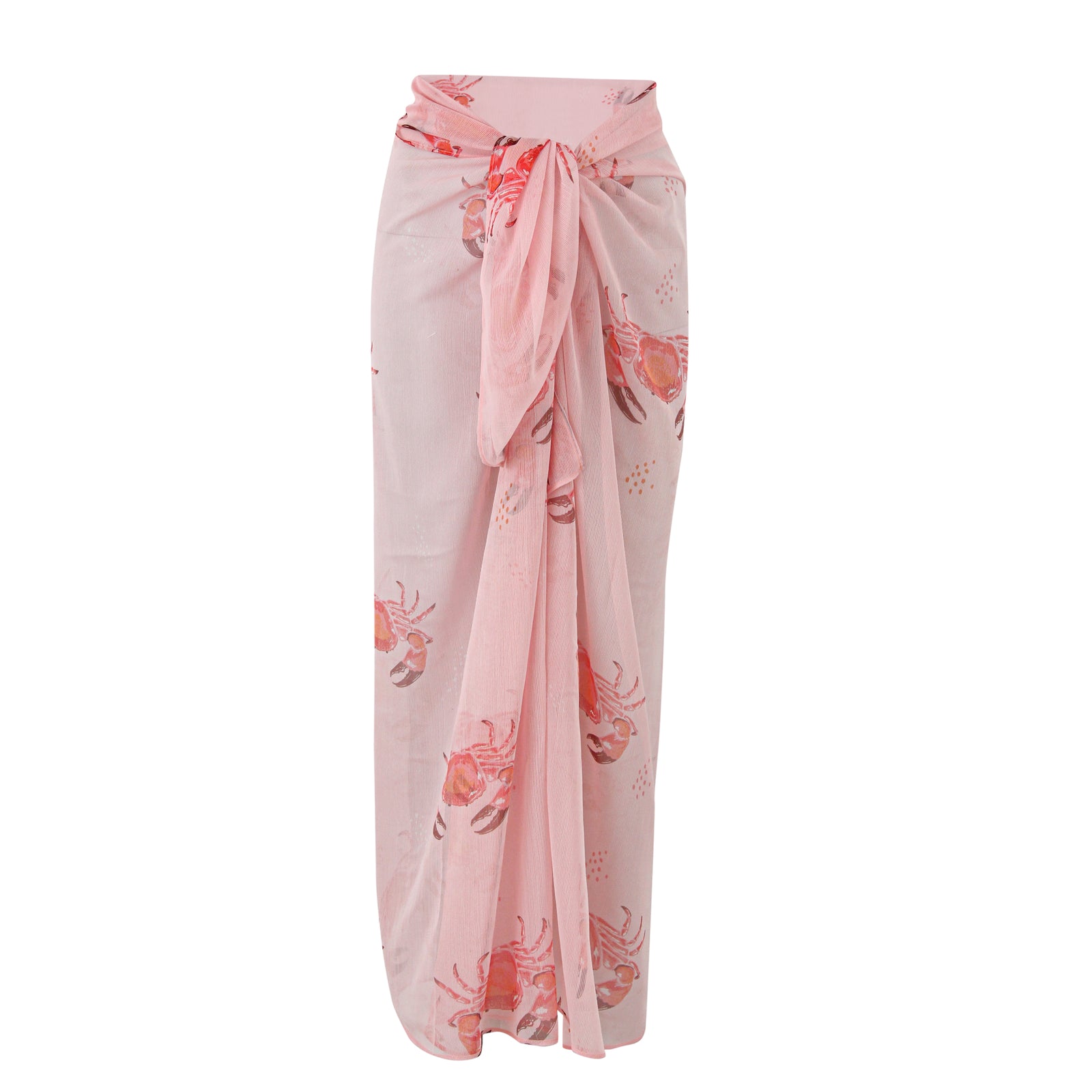 Pink Crabs Chiffon Pareo Wrap