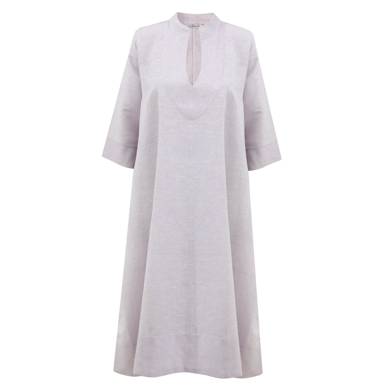 Lilac Stripes Linen Kaftan