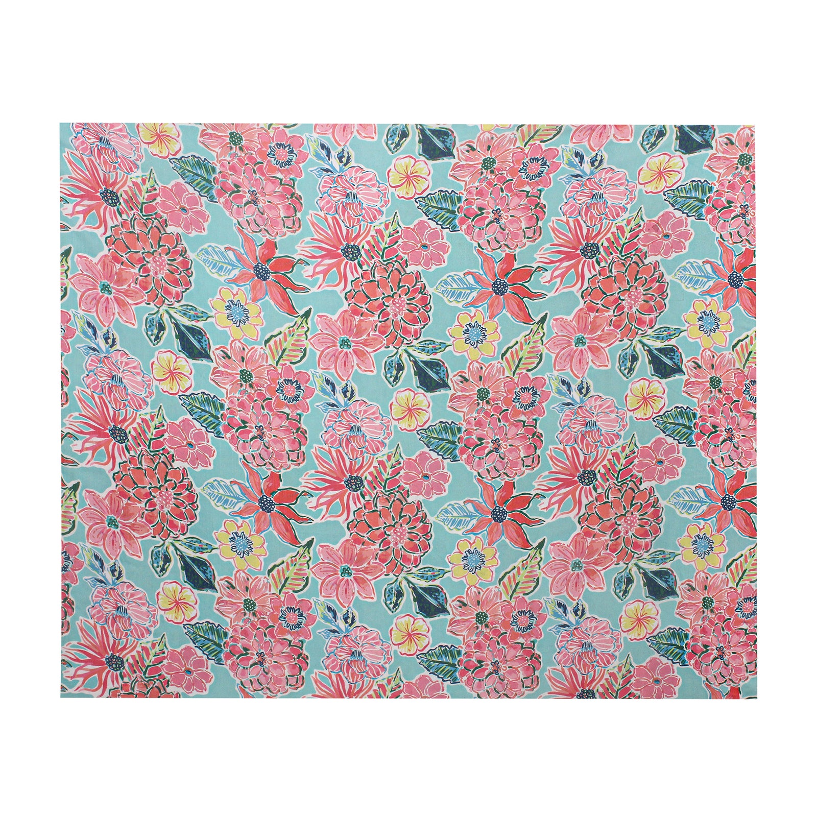 Aqua Florals Pareo Wrap