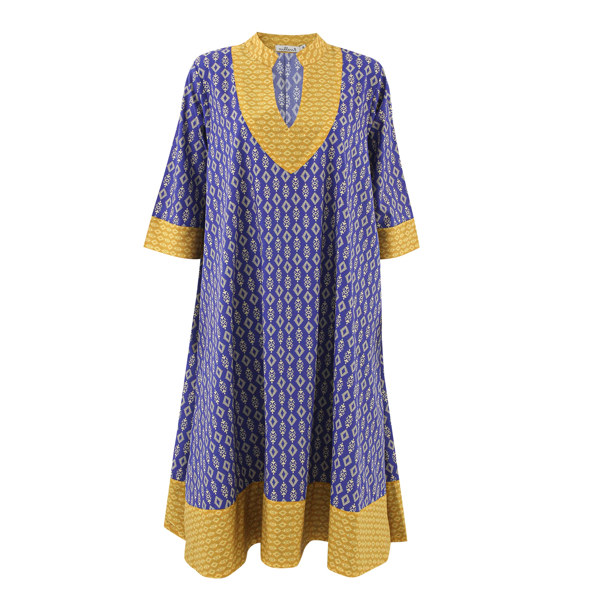 Purple Mustard Cotton Kaftan Dress