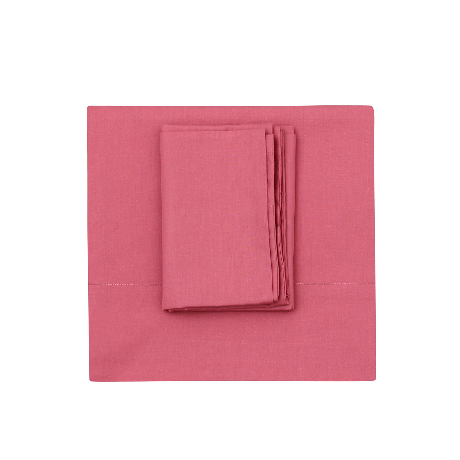 Raspberry Flat Sheet + Pillowcases (350 TC)