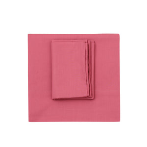 Raspberry Flat Sheet + Pillowcases (350 TC)