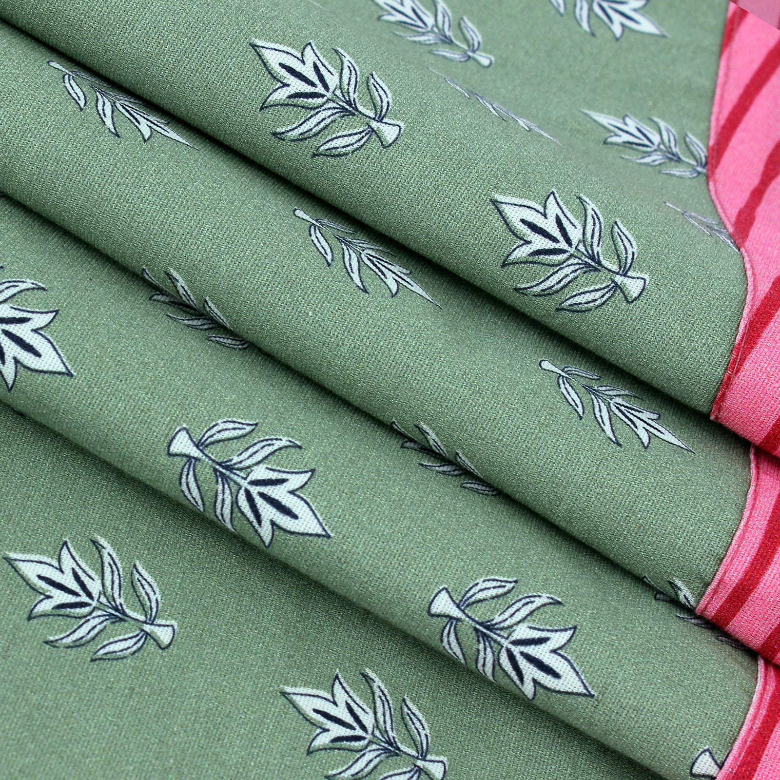 Olive Leaf Linen Kaftan Dress