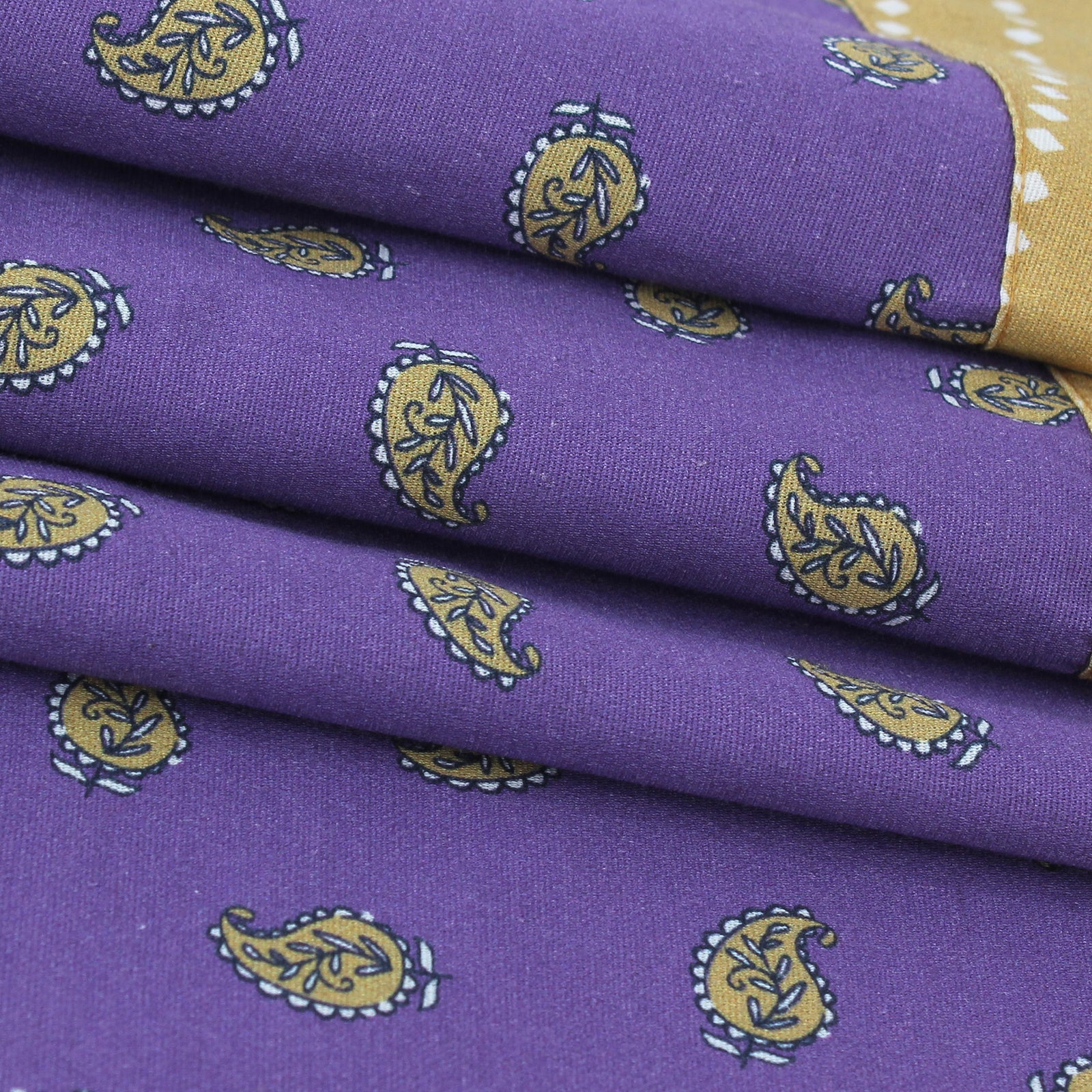 Purple Paisley Linen Kaftan Dress