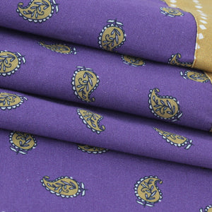 Purple Paisley Linen Kaftan Dress