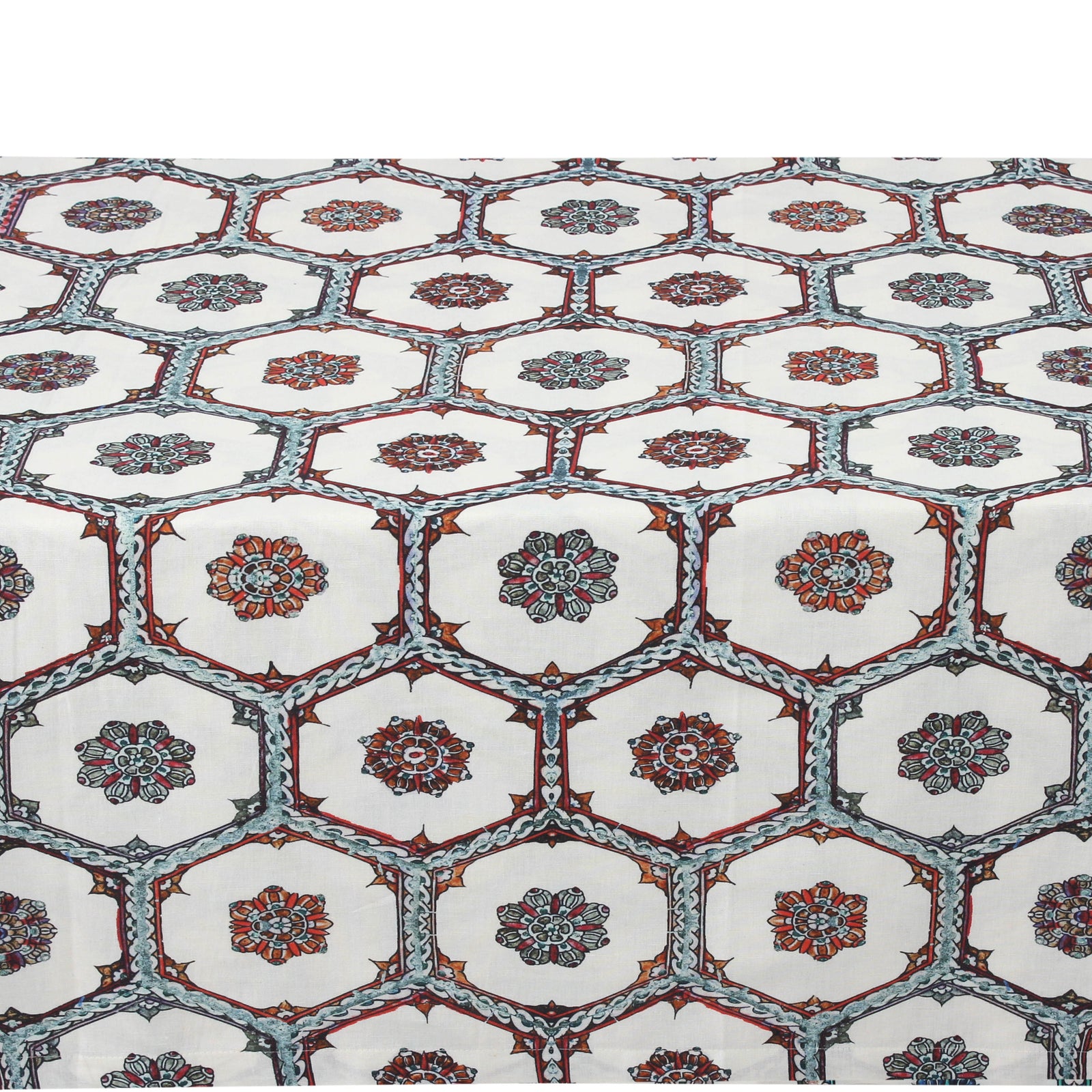 Brick Arabesque Linen Tablecloth