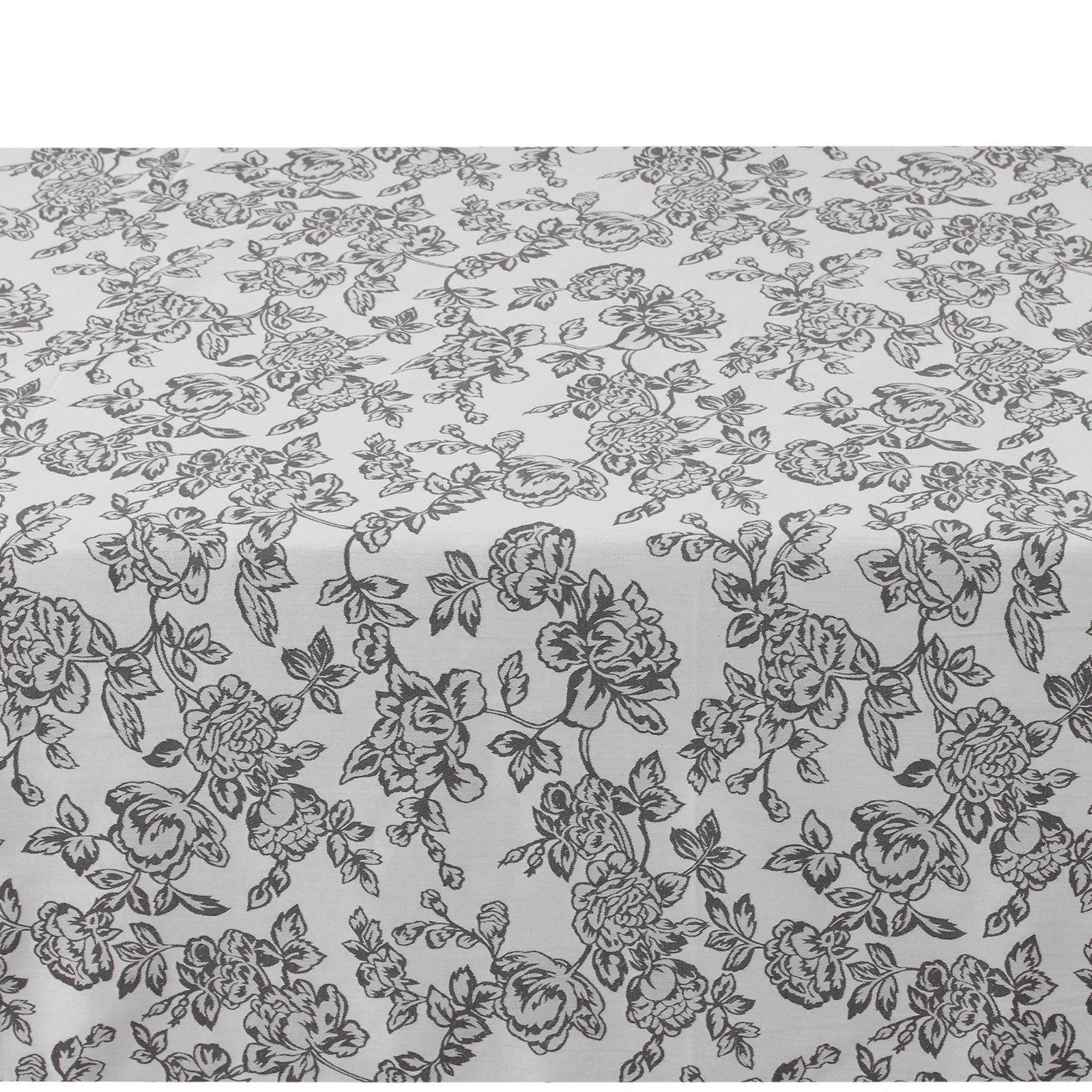 Silver Jacquard Cotton Tablecloth