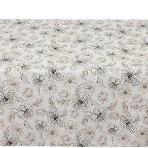 Beige Florals Linen Tablecloth
