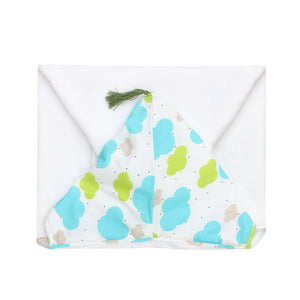 Green Clouds Hooded Kids Towel (3-5Y)