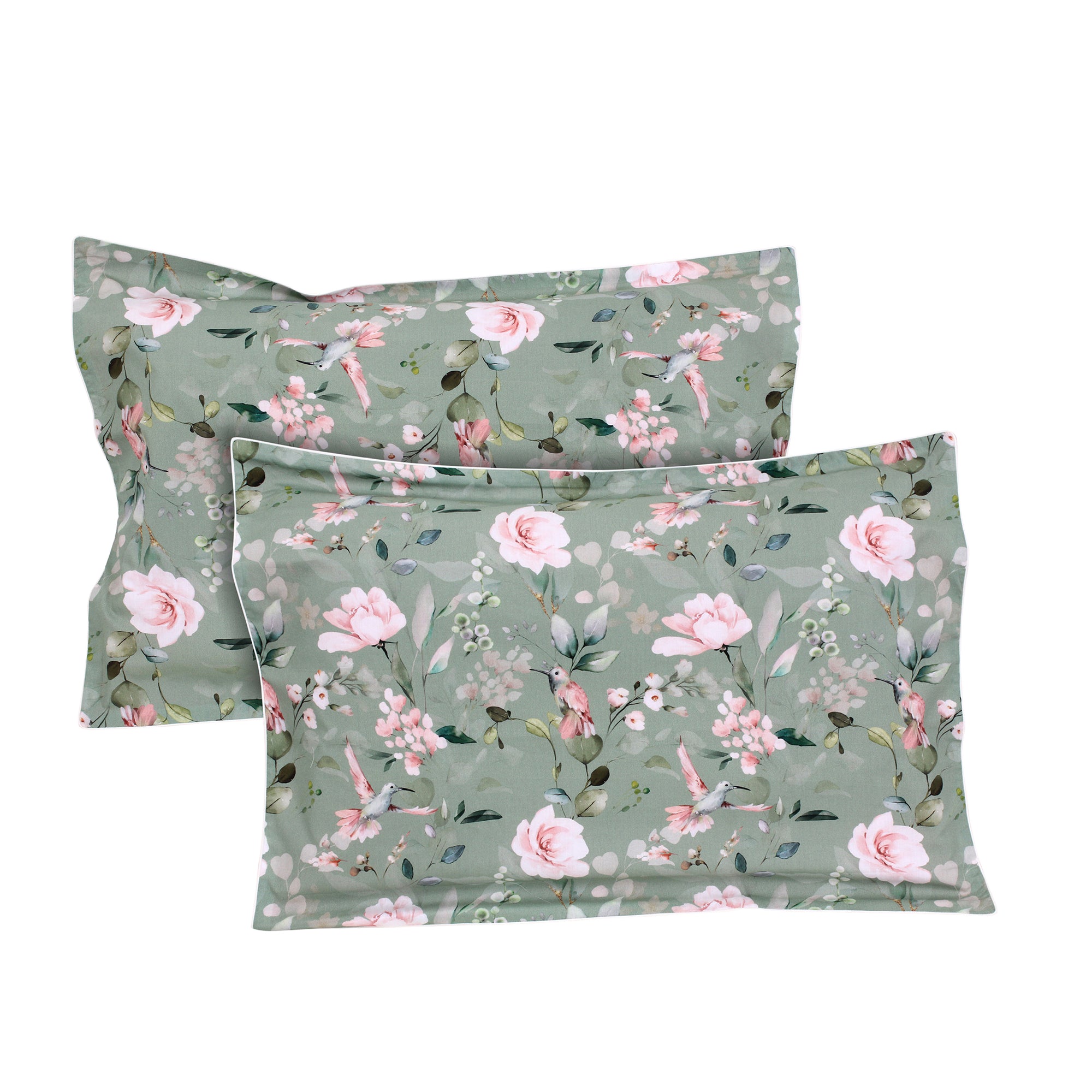 Jade Humminbird Pillowcase Set of 2 (350 TC)