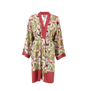 Green Orchid Classic Cotton Short Kimono