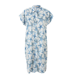 Blue Starfish Shirt Dress