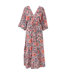 Pink Boukhara lris Tie Front Dress