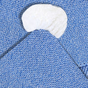 Blue Knitted Hooded Newborn Blanket with Pompom