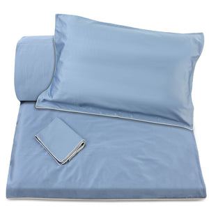 Blue Duvet with Off-white Piping + Pillowcases (600 TC)