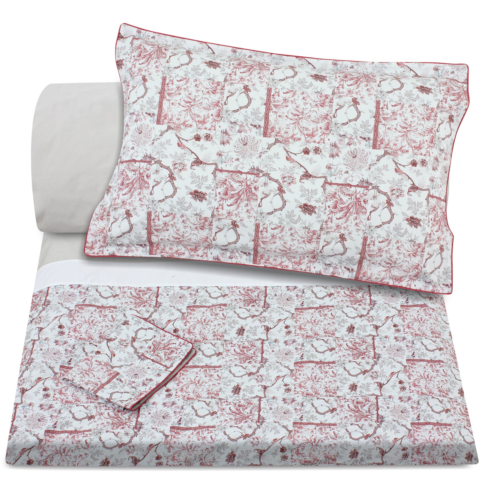 Red Peacock Duvet + Pillowcases