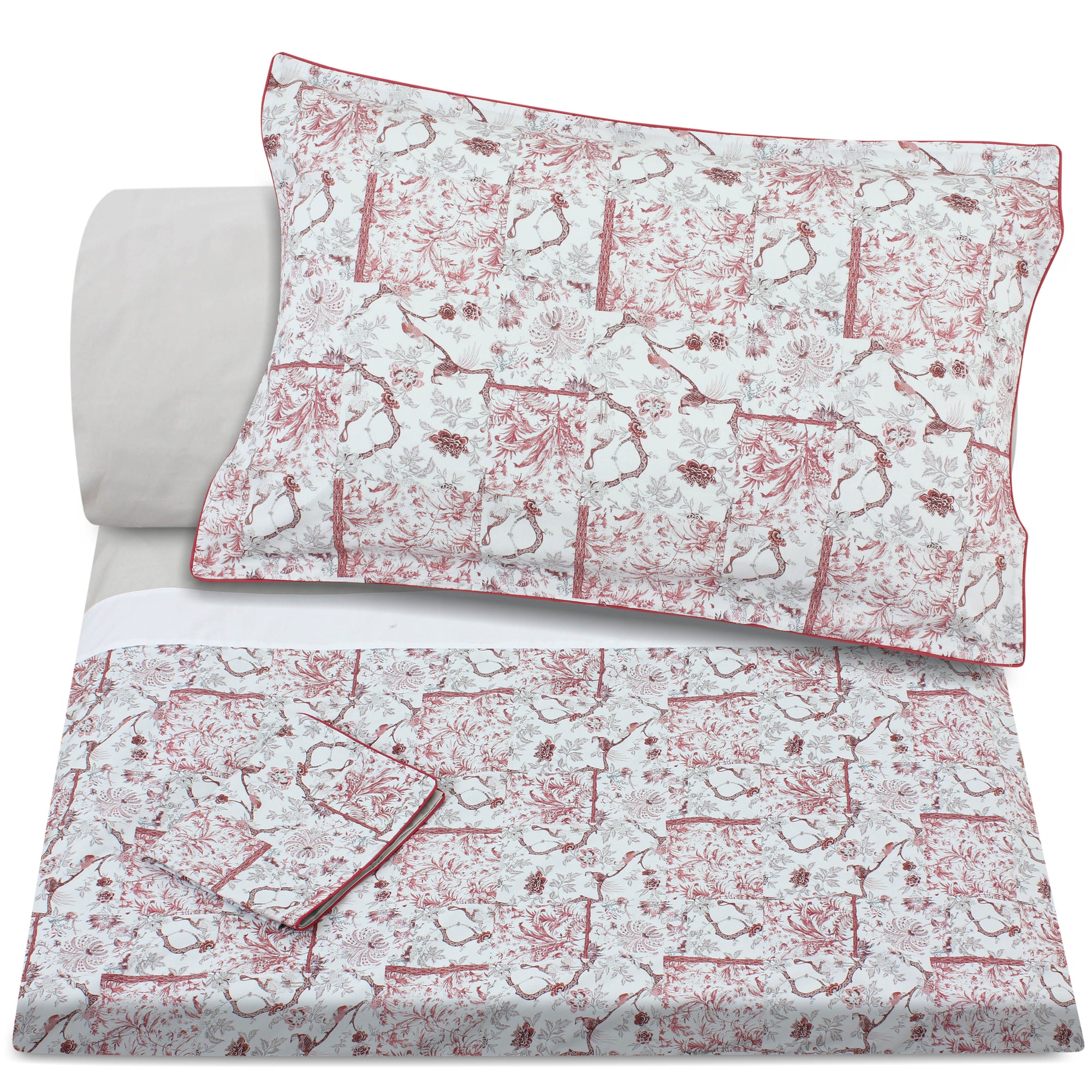 Red Peacock Duvet + Pillowcases