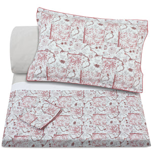 Red Peacock Duvet + Pillowcases