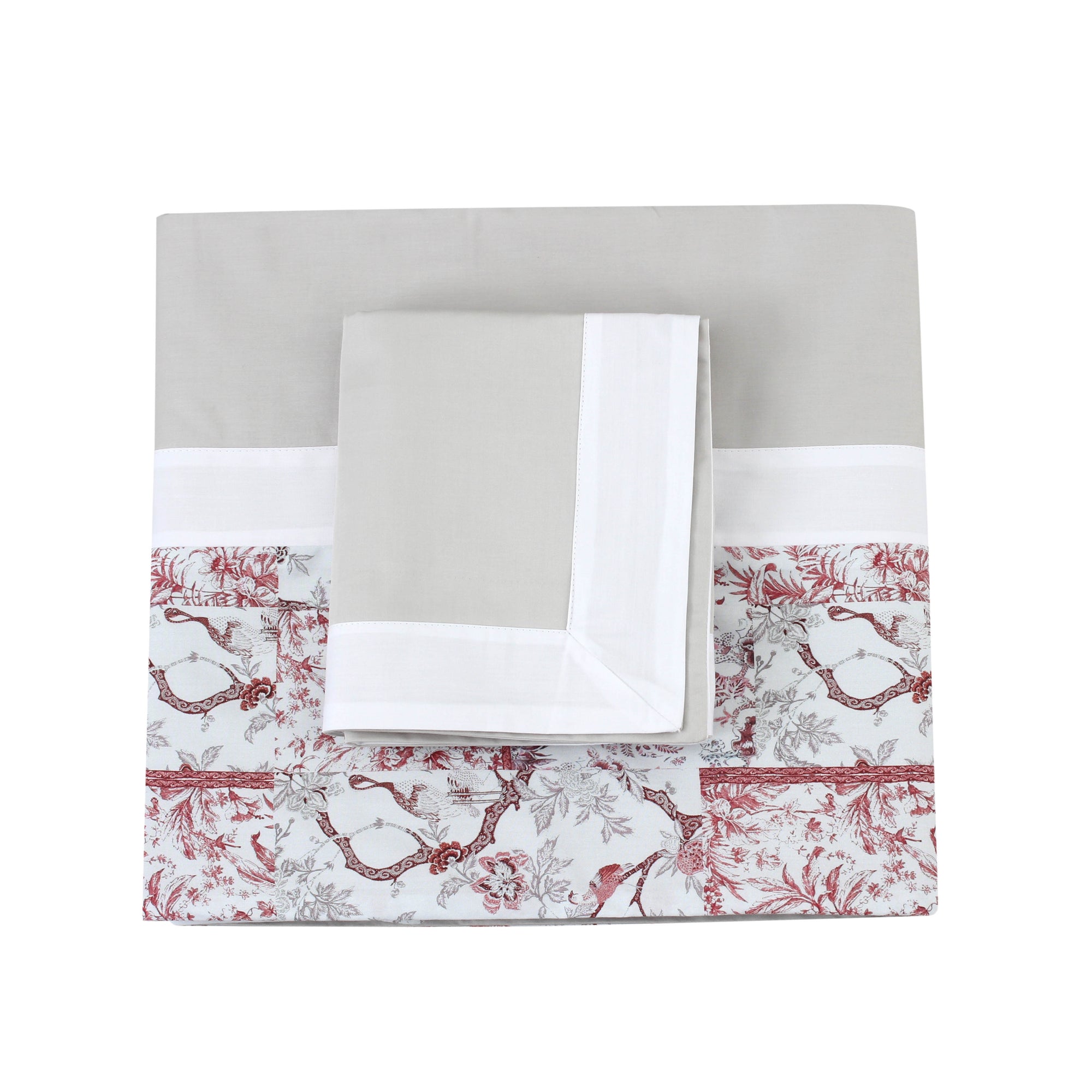 Red Peacock Sheet + Pillowcases