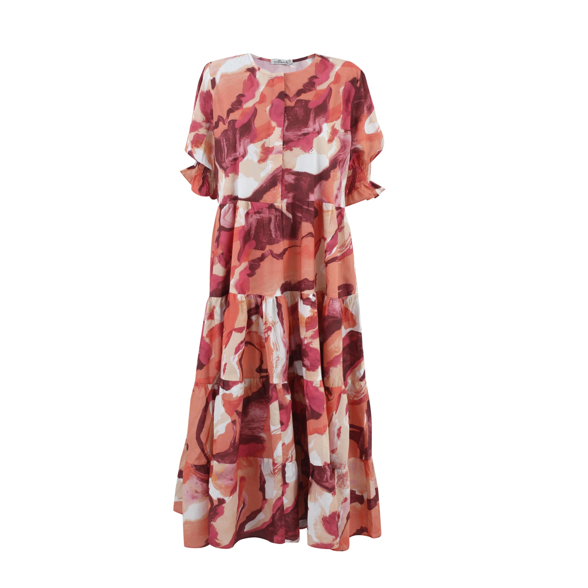 Orange Marbling Jaipur Dress