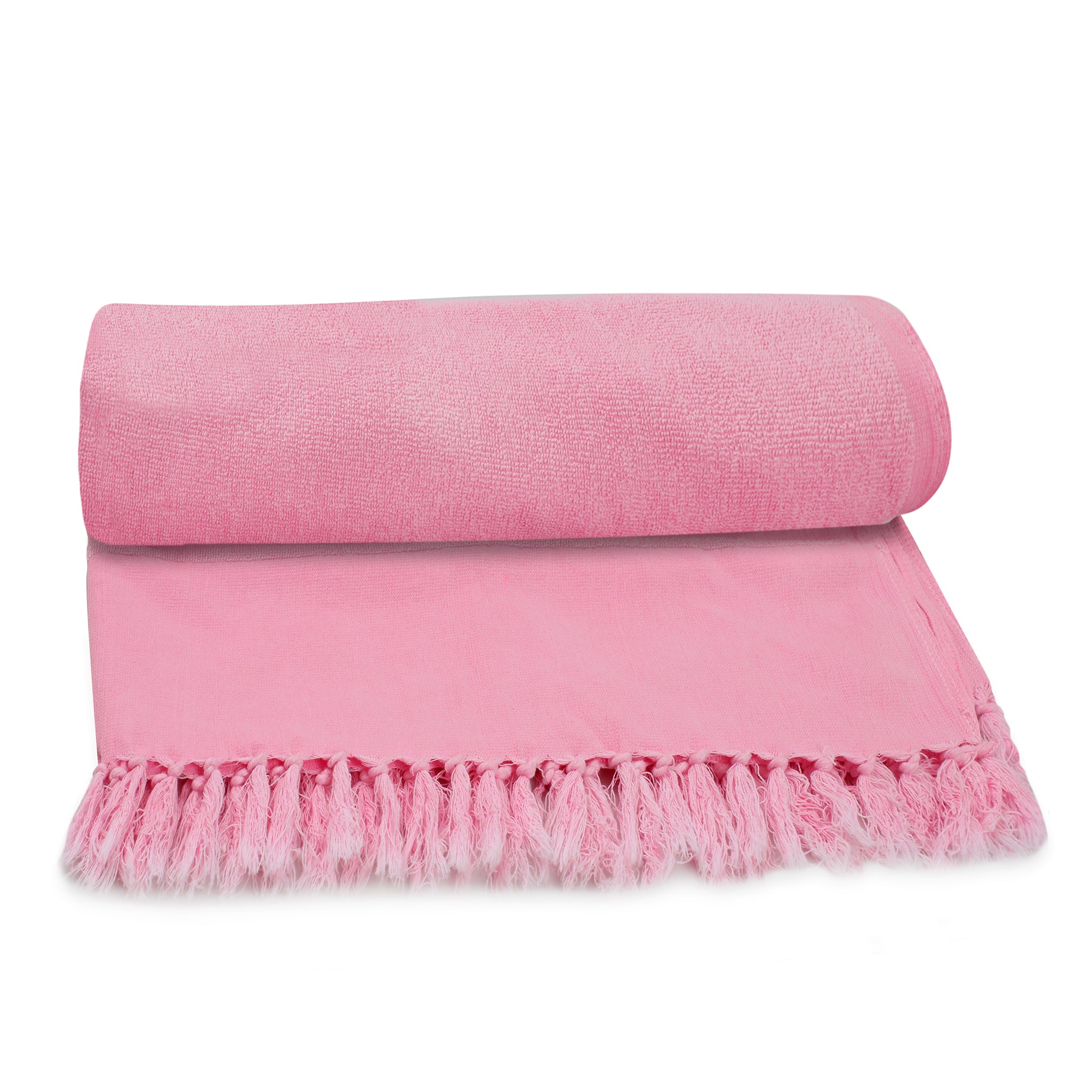 Pink Plain Beach Towel