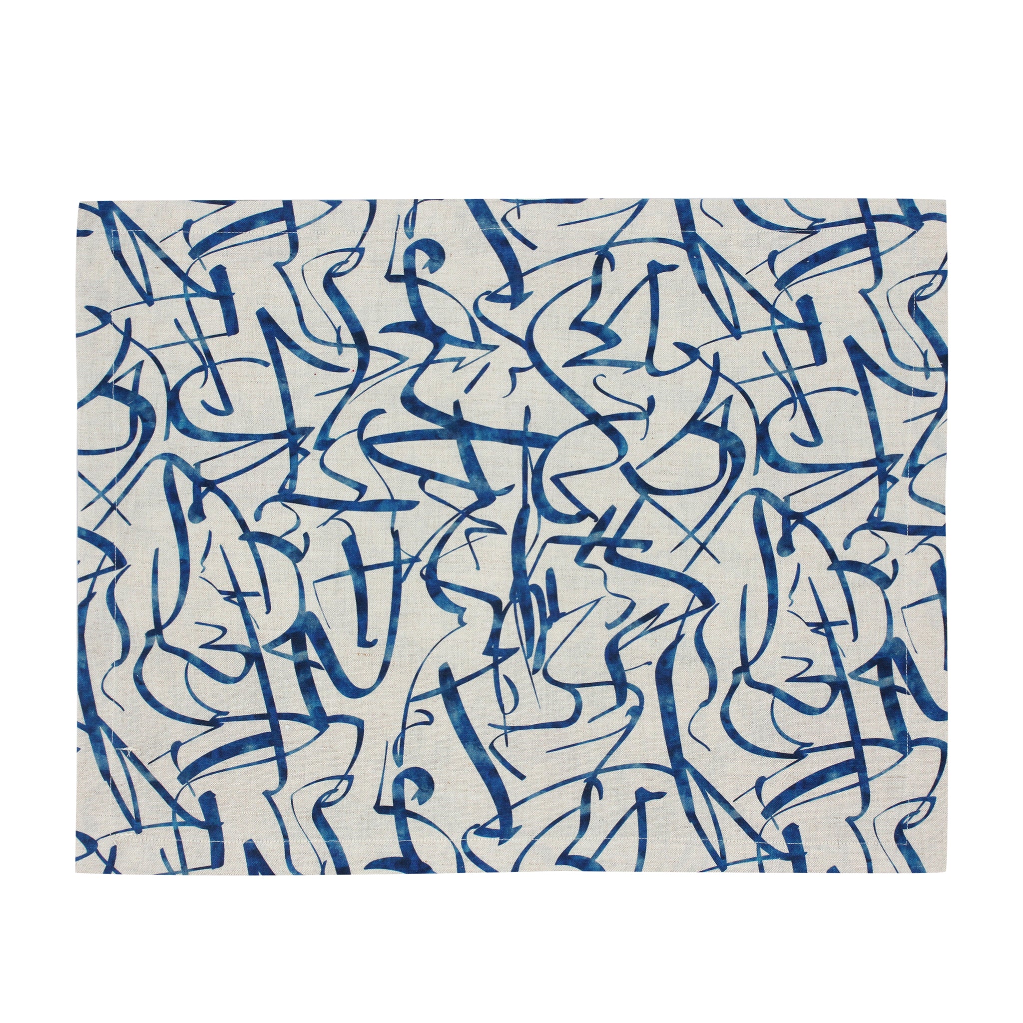 Calligraphy Linen Placemats  (Set of 2)
