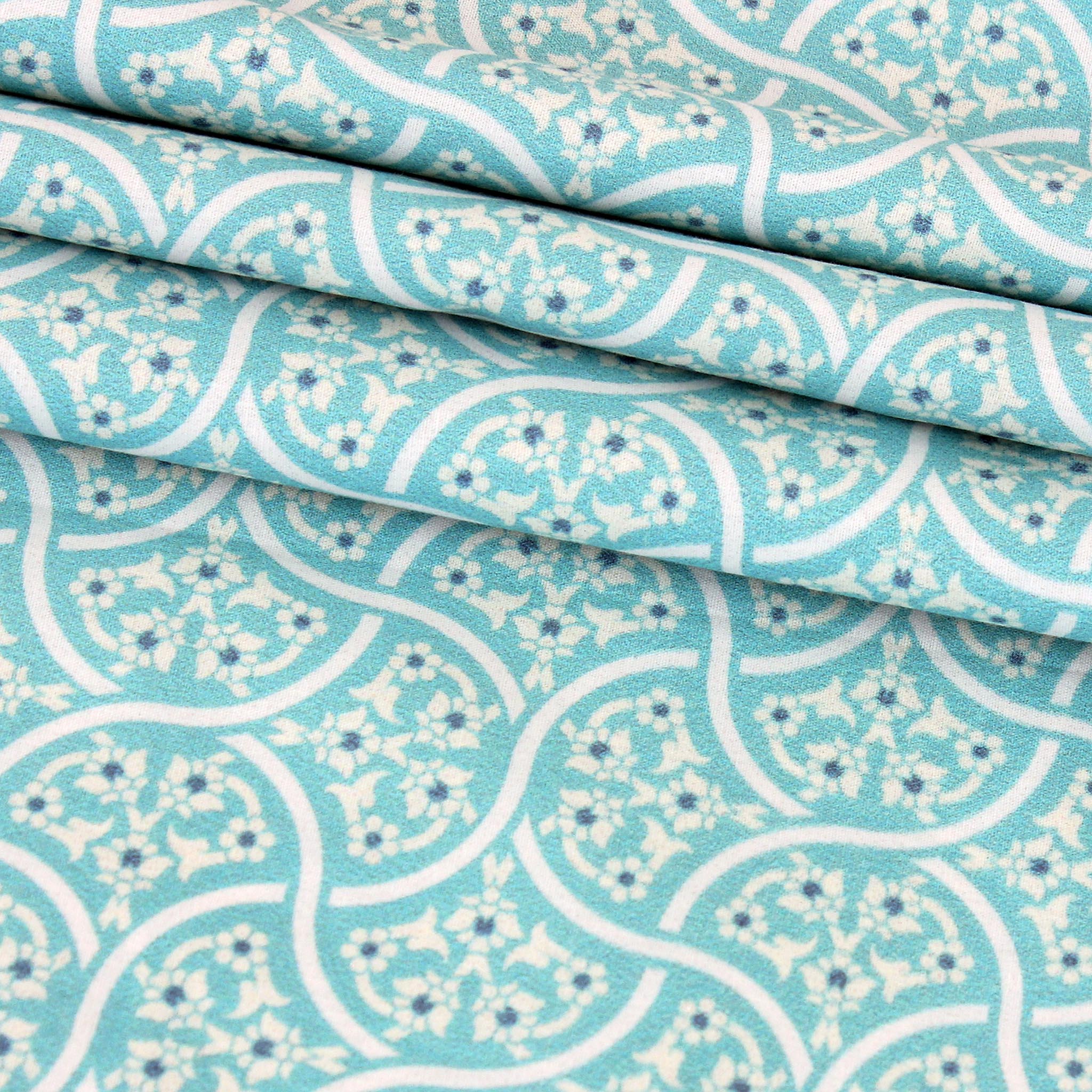 Aqua Mosaic Classic Cotton Kimono