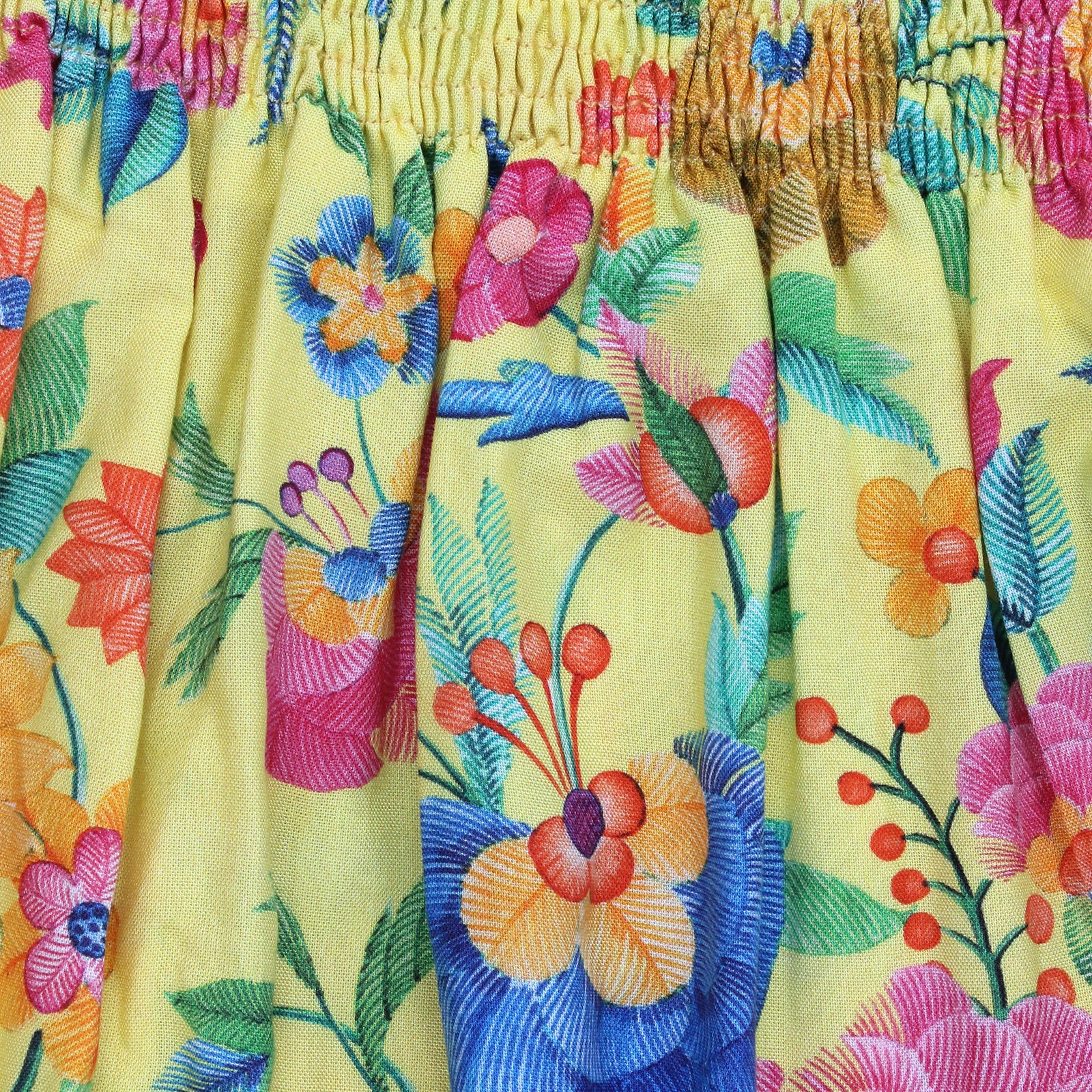 Yellow Aasha Girls Smocked Dress