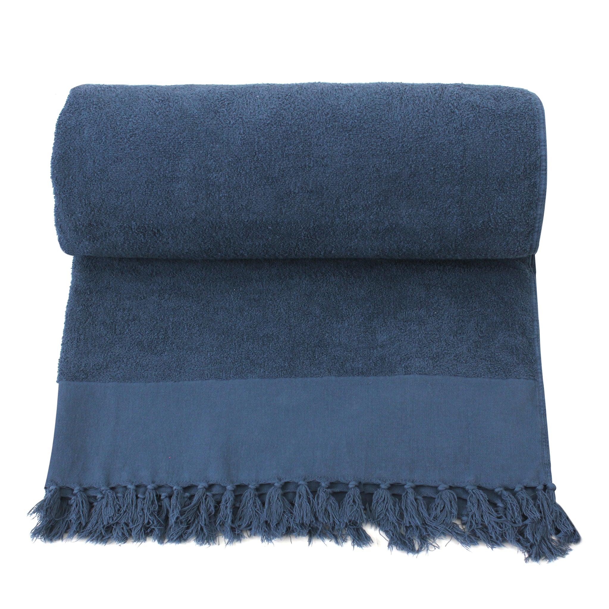 Navy Plain Beach Towel