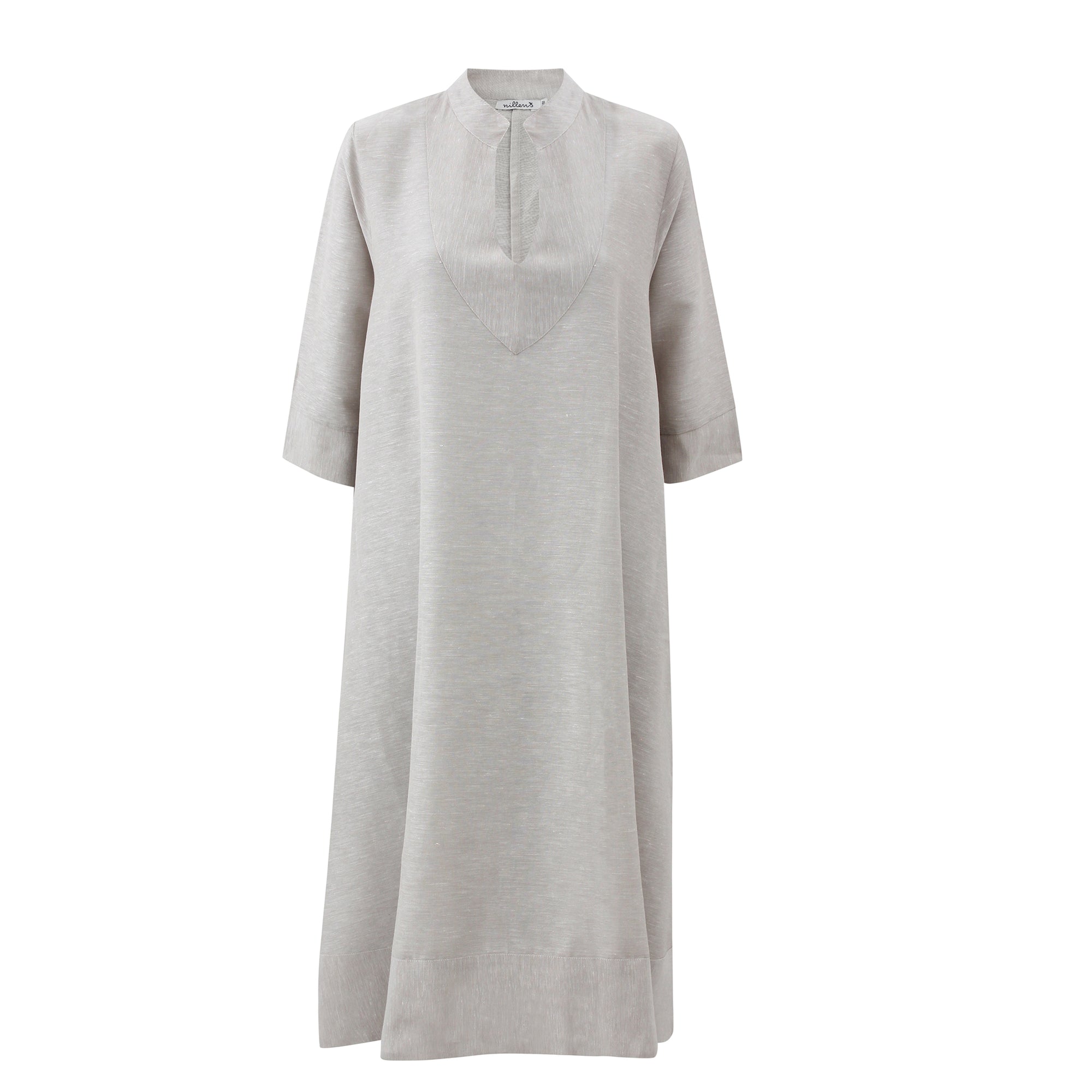 Off-White Linen Kaftan Dress